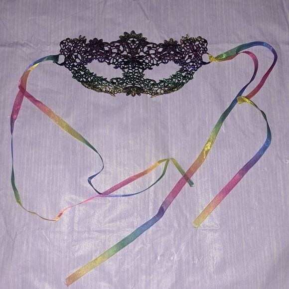 Rainbow Colors Lace Masquerade Cosplay Mask - Picture 4 of 7
